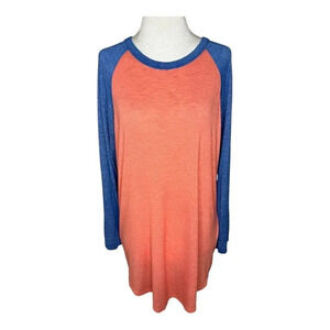 LuLaRoe‎ Women's Randy Raglan Sleeve T-Shirt Multicolor Size Large Casual Top